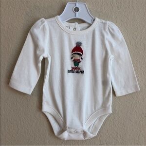 Gymboree Santa’s Helper Long Sleeve Onesie NWT